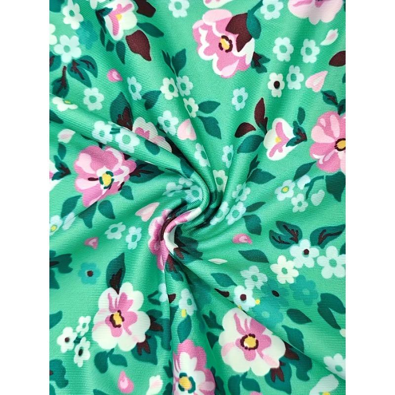 Women's Light Blue Floral Print Sleeveless Tank Dress - A-Line Knee-Length Summer Dress with Pockets, Round Neck Casual Beach Dress