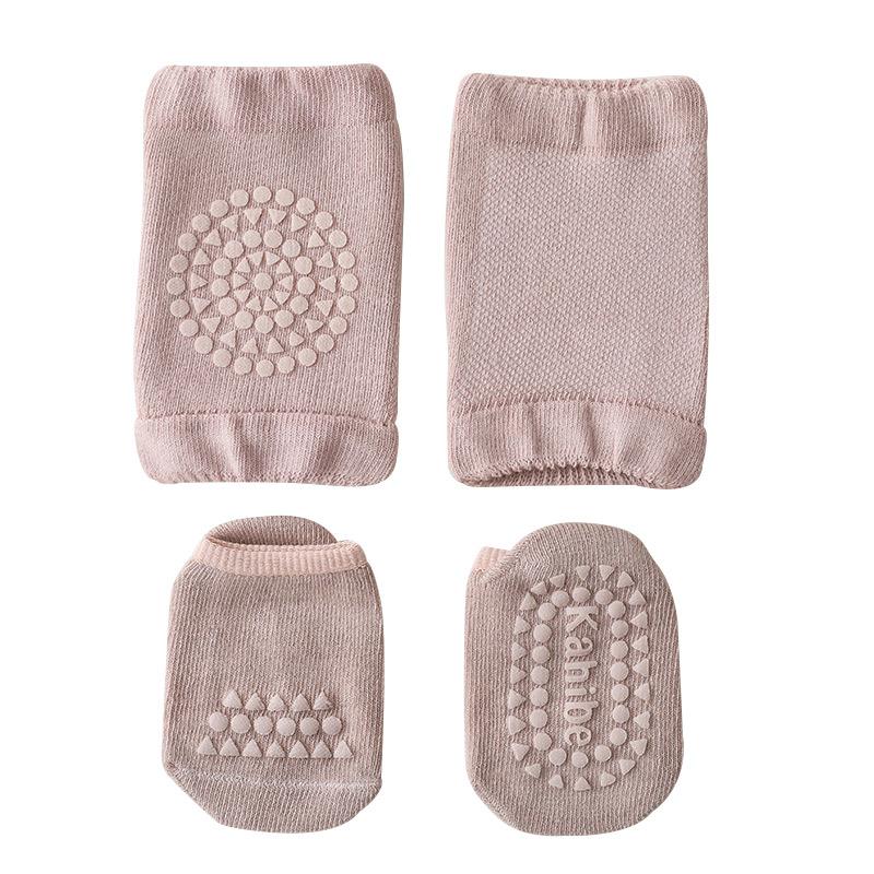 Baby Knieschoner Socken Set Einfarbig Rutschfeste Socken Knieschützer Kind Krabbeln Sicherheit Boden Socken Knieschützer für Mädchen Jungen
