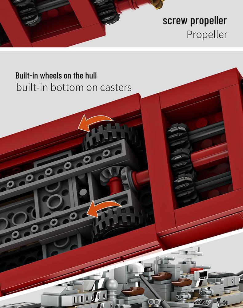 Fang Cheng Aircraft Carrier & Bismarck Battleship Model Toy - Educational Assembly Puzzle for Boys