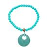 Wooden Beaded Summer Necklace Women Stretch Chain Geometric Pendant Decoration