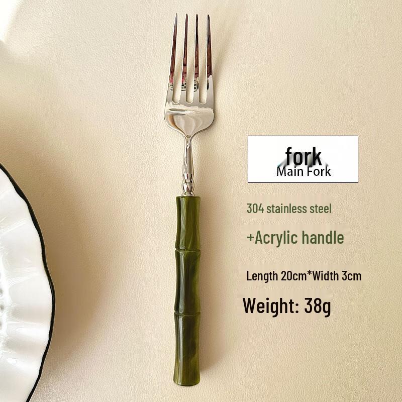 

Zuozhixun Премиальная обеденная вилка с темно-зеленой бамбуковой ручкой