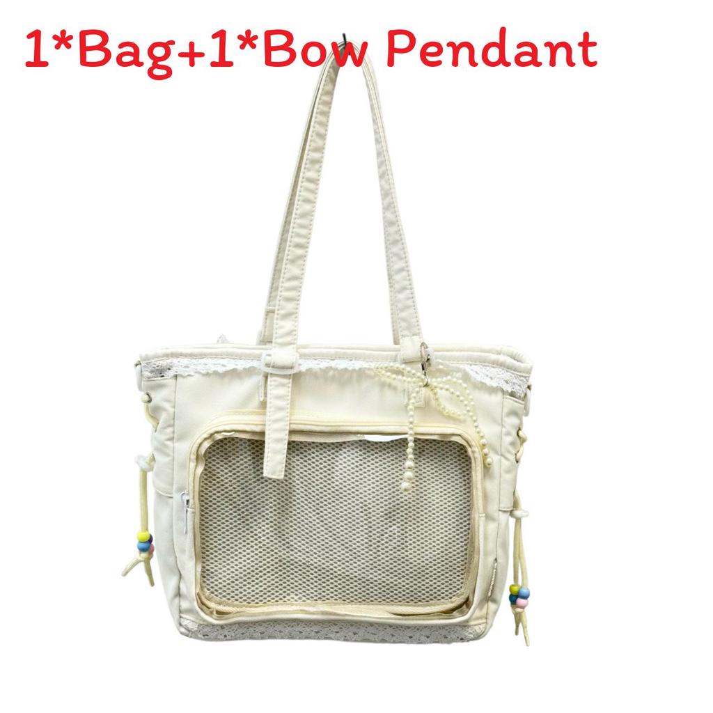 Japanese Transparent Tote Bag With Pvc Material For Casual Daily Use And School Commute Women