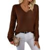 Women's Fashion Casual V-Neck Long Sleeve Loose Personalized Solid Color Sweater