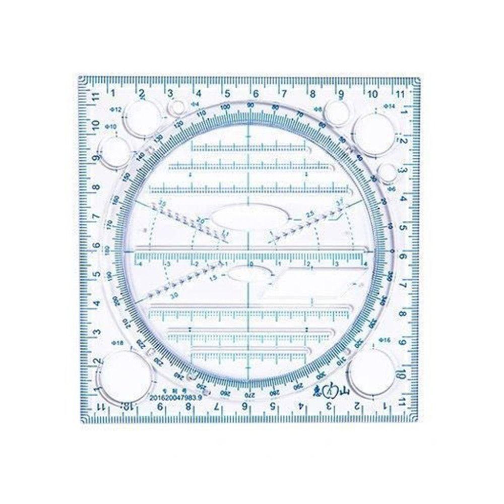 

Plastic Rotatable Ruler Stereo Drafts Protractor Tool New Measuring Scale