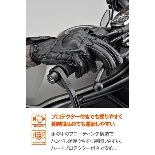 Daytona Motorcycle Gloves Spring/Summer/Autumn/Winter Genuine Leather (Goat Leather) Hard Protector Goatskin Protector Gloves Black L Size 76367