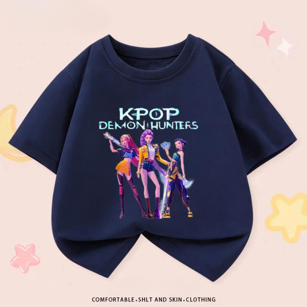 Kpop Dämonenjäger Kinderkleidung T-Shirts Sommer Neue Mode Beliebte Kurzarm Oberteile T-Shirt Kinderkleidung Lässige T-Shirts