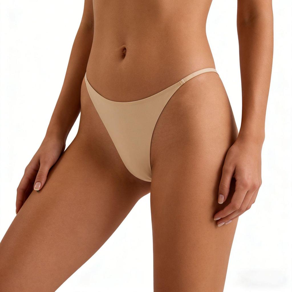 Sexy Ice Silk Low-Waist Seamless Thong - Women's Plus Size Sports Fitness Underwear