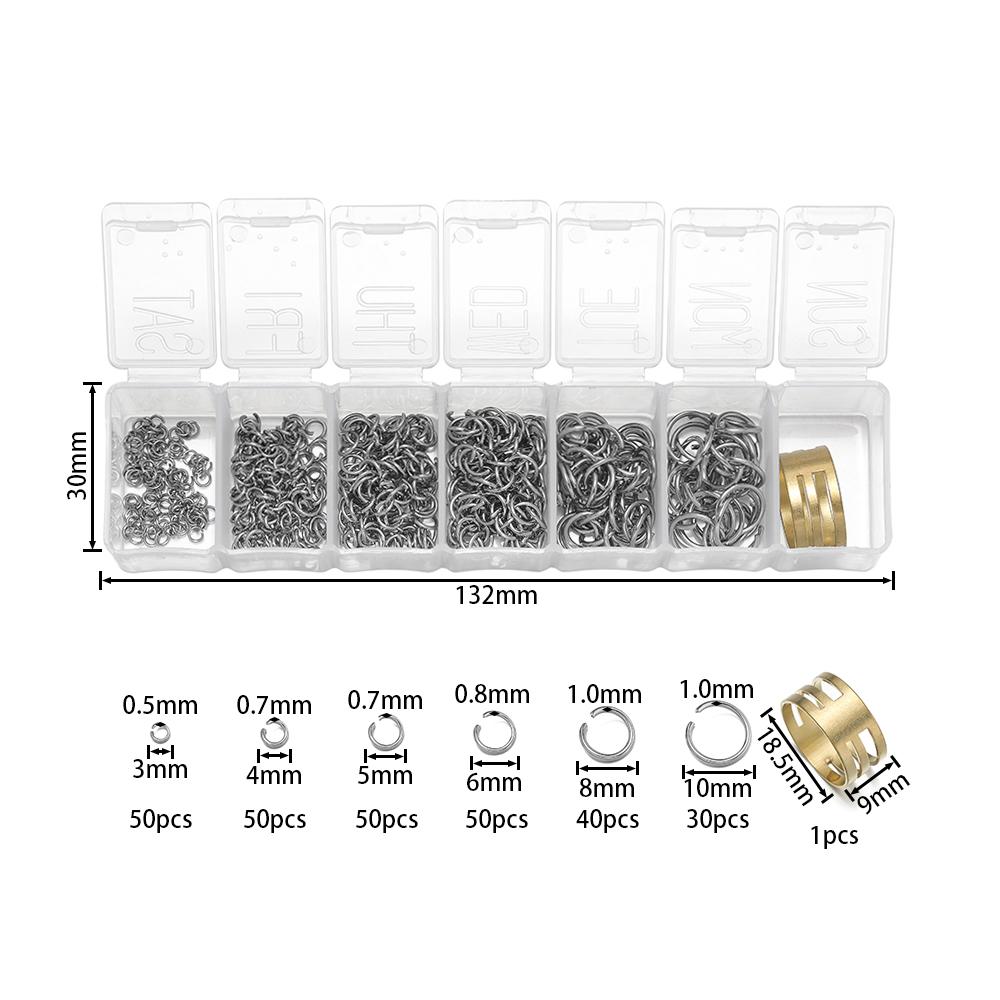 

1Box/Lot Stainless Steel 7 Sizes Gold Steel Color Open Jump Rings Sets For Diy Bracelet Necklace Jewelry Making Accessories