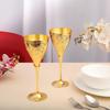 Brass Wine Flutes Engraved Golden Couple Glasses Handcrafted Gift Item Set of 2 Golden