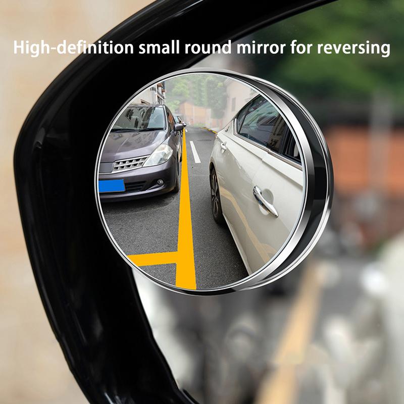 Convex Mirrors Car 2pcs Ultra-Clear Car Convex Mirrors Rear View Mirrors Blind Side Mirrors Replacement Round Side By Side