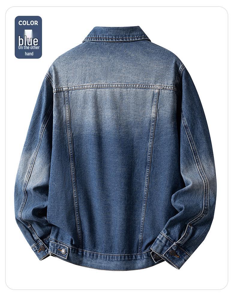 Heren Retro Werkkleding Denim Jas - Hoge Kwaliteit, Lente/Herfst, Revers Ontwerp