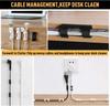 Clear Plastic Cable Clips - Transparent Wire Organizers for Wall & Desk Cable Management, Adhesive Cord Holders
