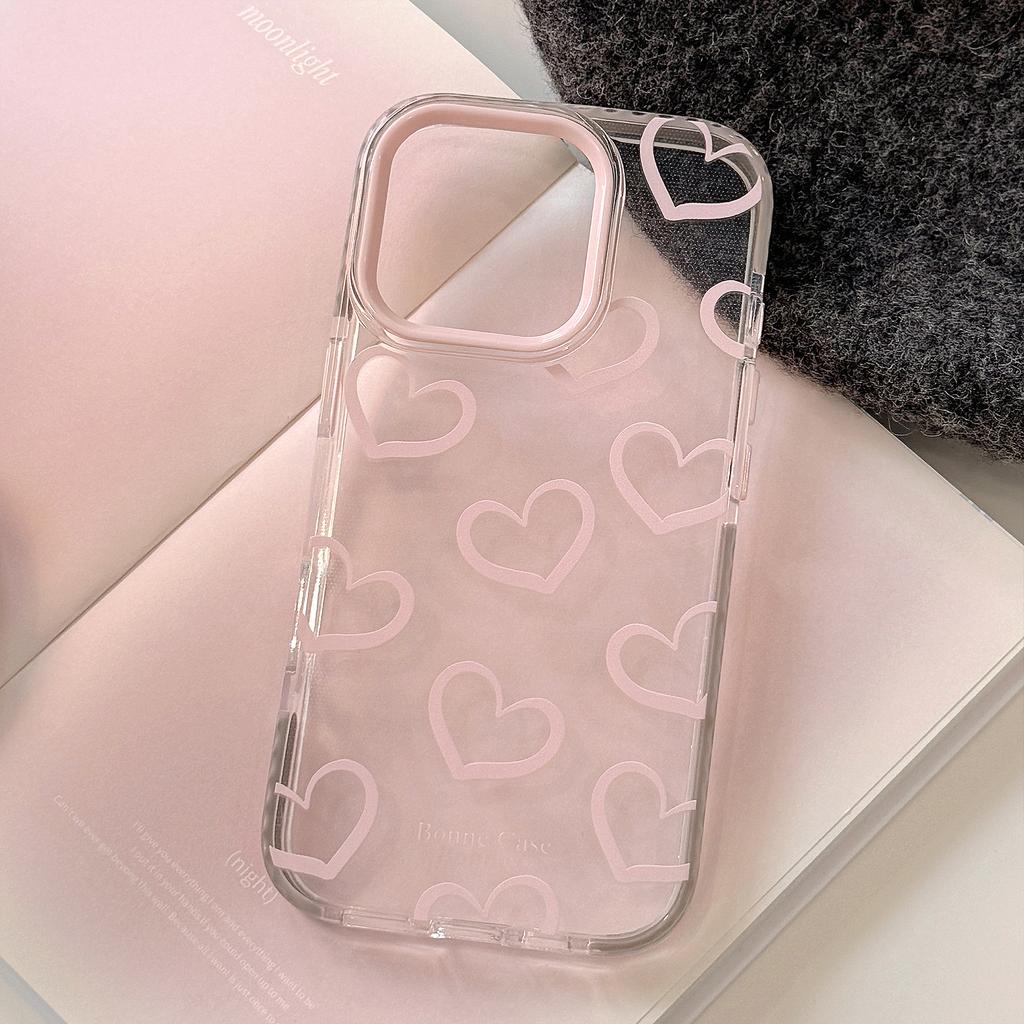 Gray Pink Graffiti Love IPhone 15 Apple 16 Promax Mobile Phone Case Suitable for 14 Personality 13 Transparent 11 Magnetic Suction