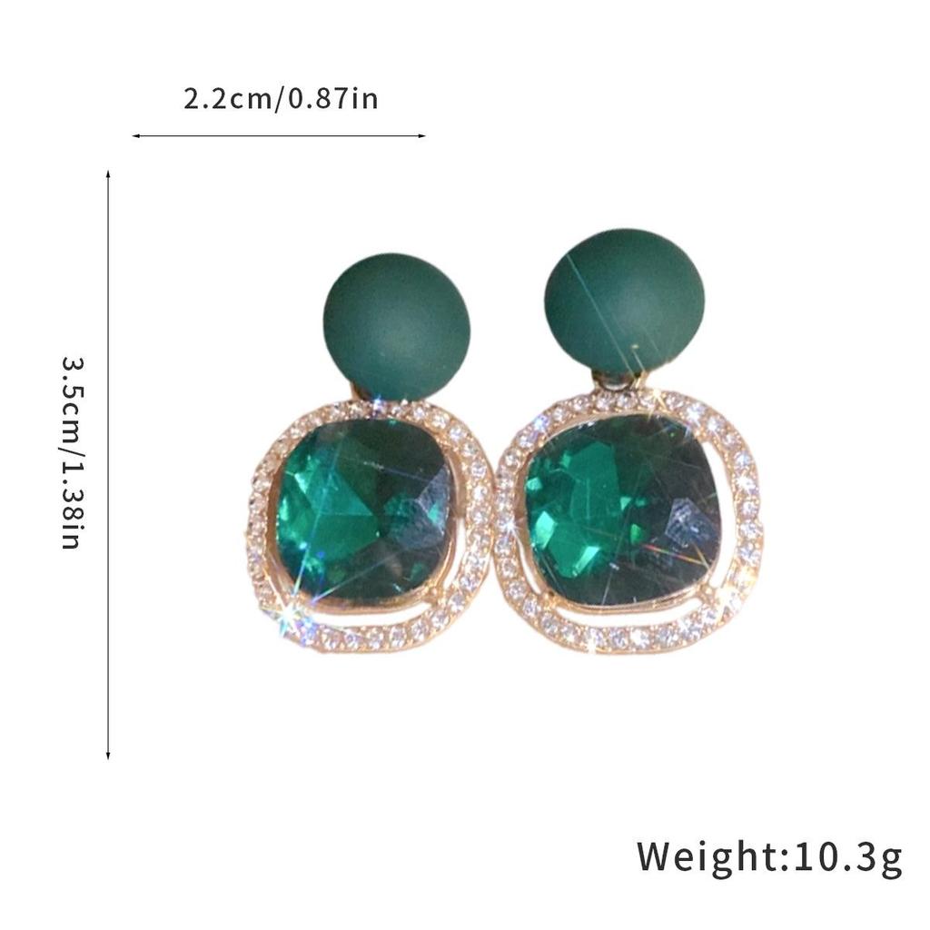 Silver Needle Rhinestone Stud Earrings – Elegant Light Luxury Style, Versatile and High-end Jewelry for Women