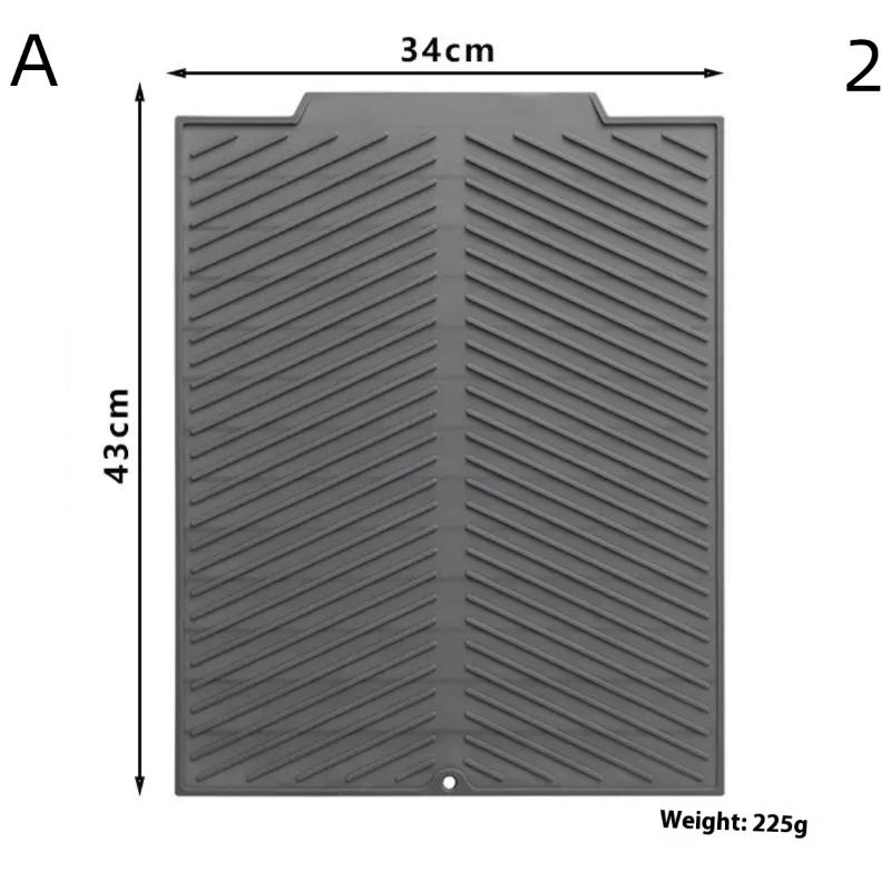 Silicone Drain Pad With Hole Drying Mat Pots Dish Drain Mat For Kitchen Tableware Non-slip Mats Anti-scald Coaster Kitchen