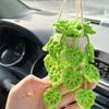 Plant Hangers Kit Mini Hand Knitted Car Rear View Mirror Decoration Accessories for Home Countyard Garden Decor Ornament