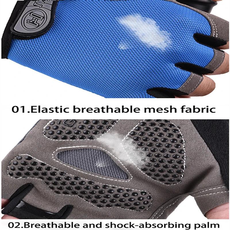 Mountaineering Fitness Training Fingerless Men Women Bodybuilding Exercise Sports Gloves for Cycling Bicycle Anti Slip Breathabl