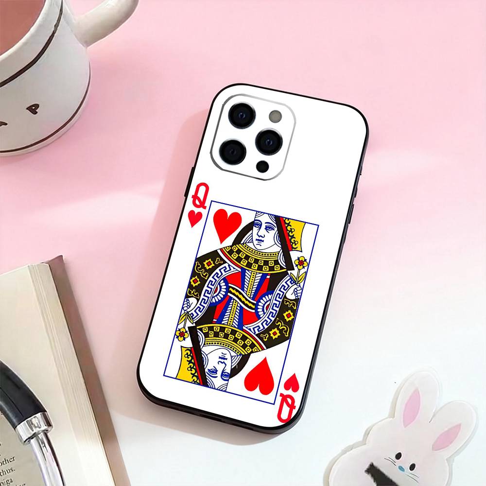 

Poker playing cards Phone Case Silicone Soft For IPhone 17,16,15,14,13,12,11,XS,Plus Pro Max iPhone17promax