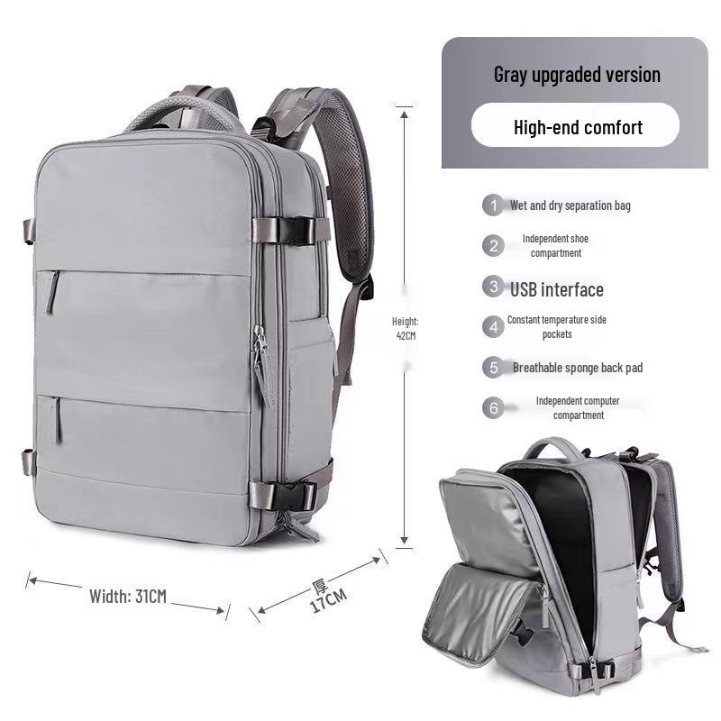 Girls' Extra Large Multifunctional Backpack with Wet/Dry Separation - Nylon, Waterproof, Ideal for Short Trips & School