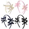 Duoling Cream French Double Bow Headband: Polyester-Cotton Ribbon, Sweet Ballet Style, Girlish Elegance.