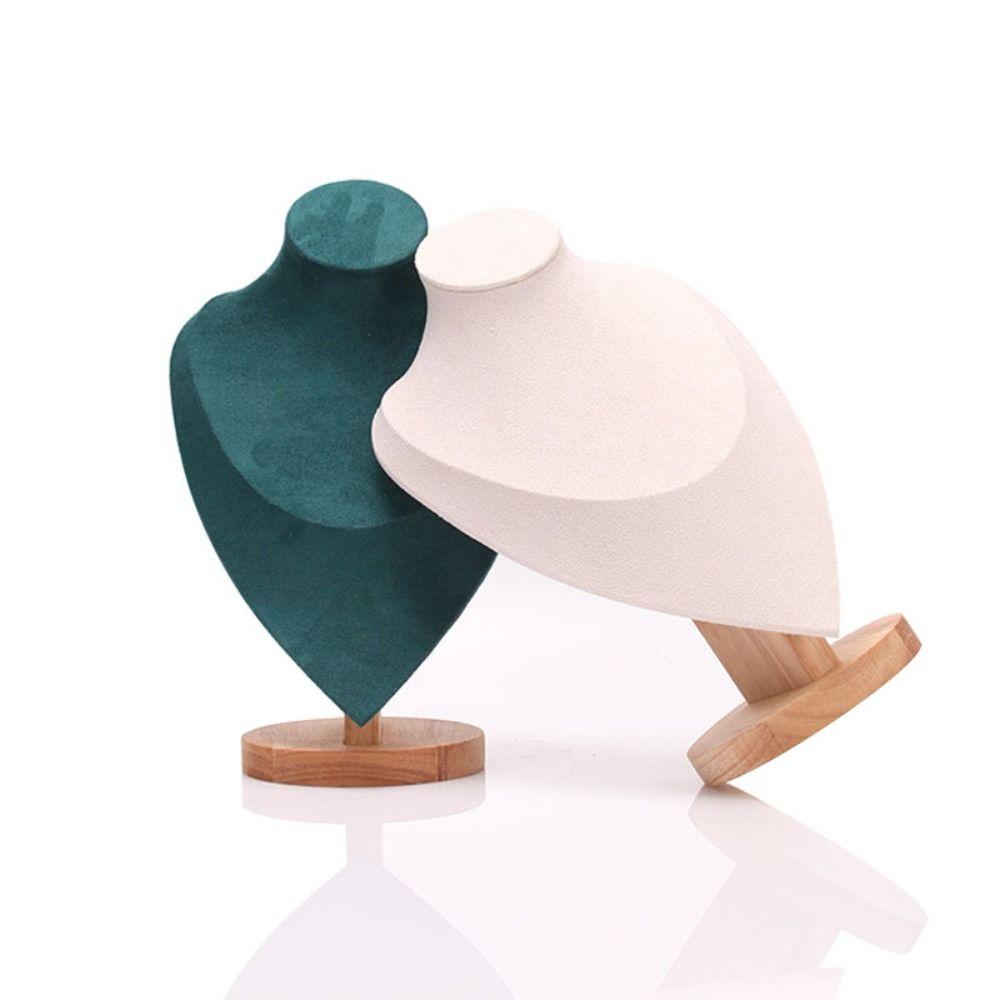 Velvet Jewelry Storage Rack Wooden Neck Display Props High Quality Display Model  Necklace