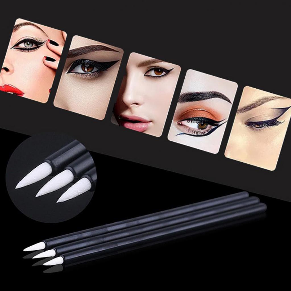 Buy 100Pcs Disposable Eye Makeup Eyeliner Liquid Brushes Wand Cosmetic