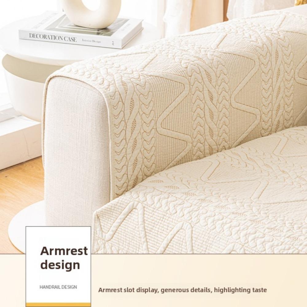 Nordic Washed Pure Cotton Sofa Cushion Non-slip Jacquard Four-season Universal Sofa Cover