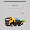 1/50 Schaal VOLVO VAN Type Legering Aanhangwagen Model Simulatie Metalen Autotransporter Sleepwagen Pull Back Geluid en Licht Speelgoedvrachtwagen