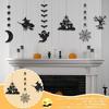 Halloween Garland 7-piece Set Decorations Ghost Bat Spider Web Witch Moon Hanging Paper Door Flag Sign Entrance Wall Pendant Decor Interior Store Home