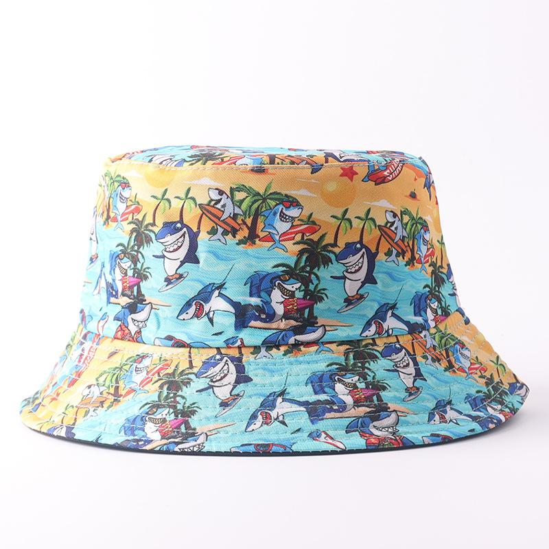 Small Edge Sunshade Bucket Hat Double-sided Basin Hat European and American Personalized Fashion Printed Hat