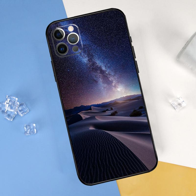 Star Space Moon Night Phone Case For iPhone 16 Pro 15 Pro 11 13 14 Pro Max 12 Mini XR 16 15 Plus 16e Cover Shell