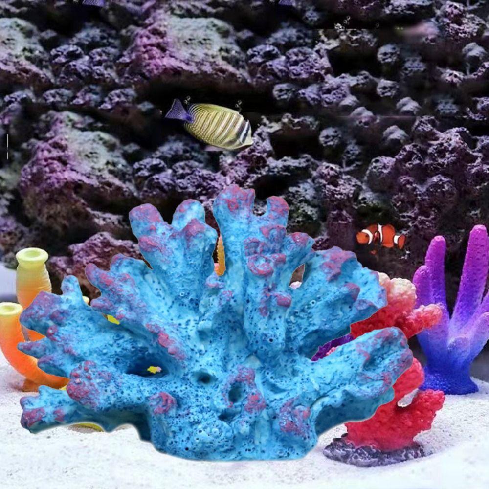 for Fish Tank Decor Resin Decorative Fake Coral Reef Aquatic Plants Reef Rock Aquarium Ornaments