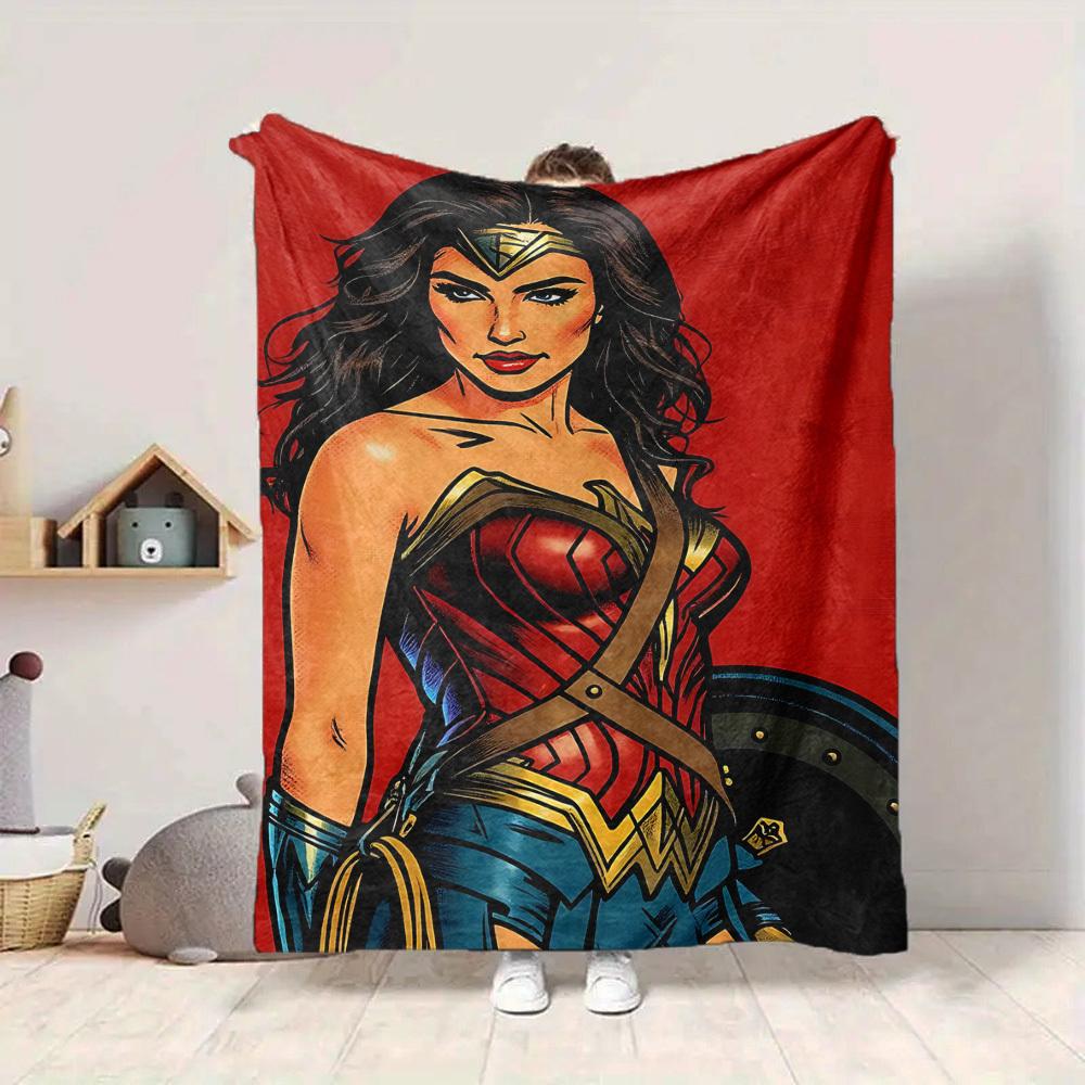 1ks deka Wonder Woman Polyesterové vlákno, Celoroční pohodlí na pohovku, postel, do kanceláře, auta, na kempování, Ideální domácí dekorace a dárek, Pohodlí v kanceláři