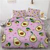 Funny Avocado Single Duvet Cover Set, Soft Microfiber Reversible Quilt Cover With Zipper, Avocado Bedding Set With 2 Pillowcases