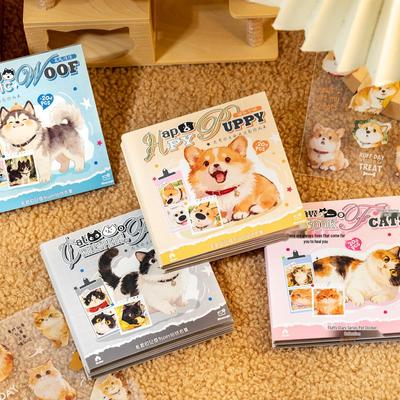 Yuxian Die-cut Sticker Book: Cute Pet Journal with DIY Decorative Stickers