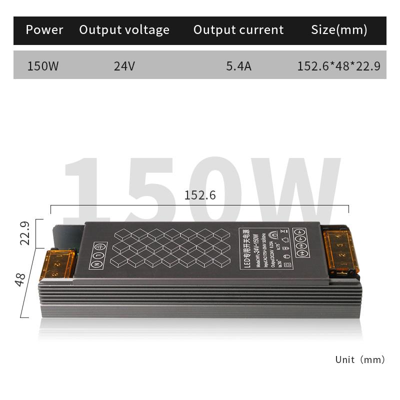 Ultra Thin LED Power Supply DC24V Lighting Transformers 60W 100W 150W 200W 300W 400W AC220V Driver For Strip Underground Lamp