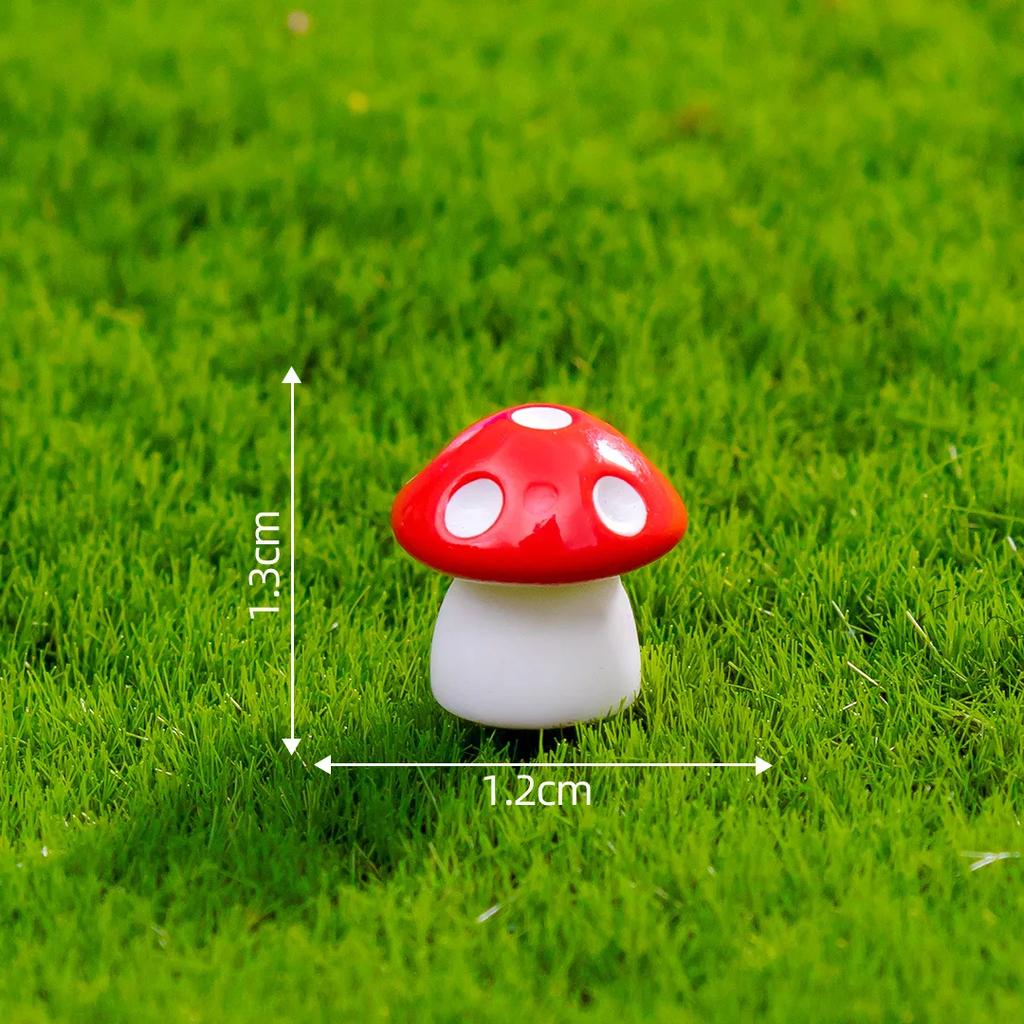 50Pcs Mini Resin Mushroom for Micro Landscape Fairy Garden Terrarium DIY Craft Decoration