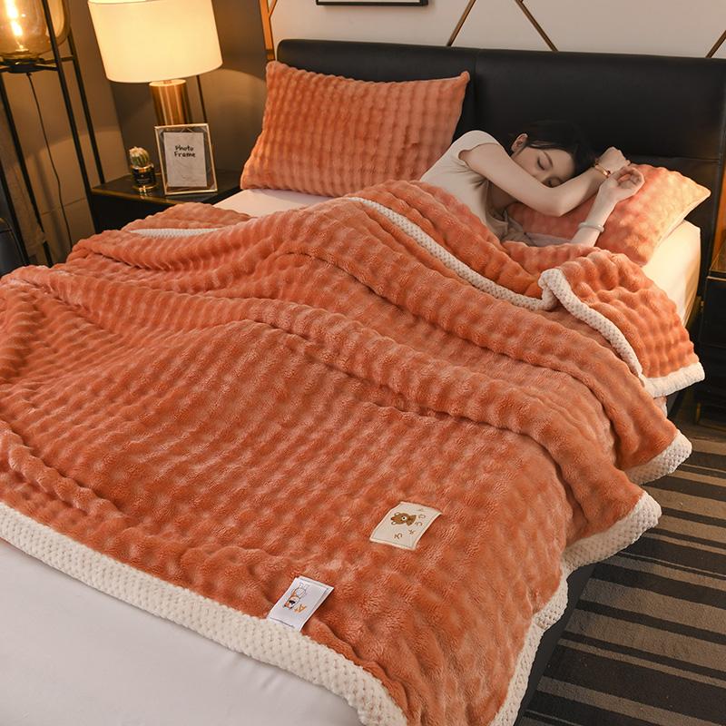 Luxurious Plush Flannel Blanket - Thick Soft Cozy For All Seasons Perfect For Bed, Sofa, Or Office Naps Elegant Home Decor
