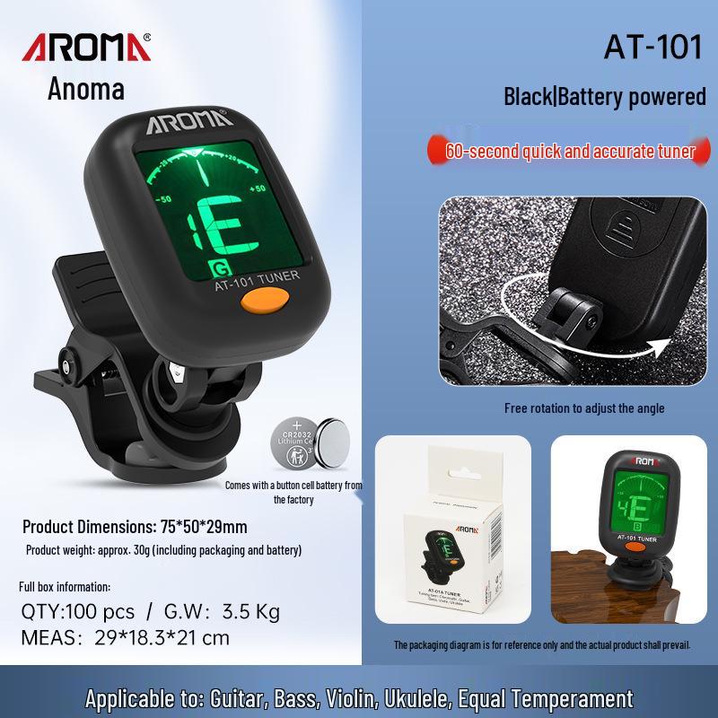 Aroma Annoma AT-01A Universal Guitar, Ukulele, and Violin Tuner