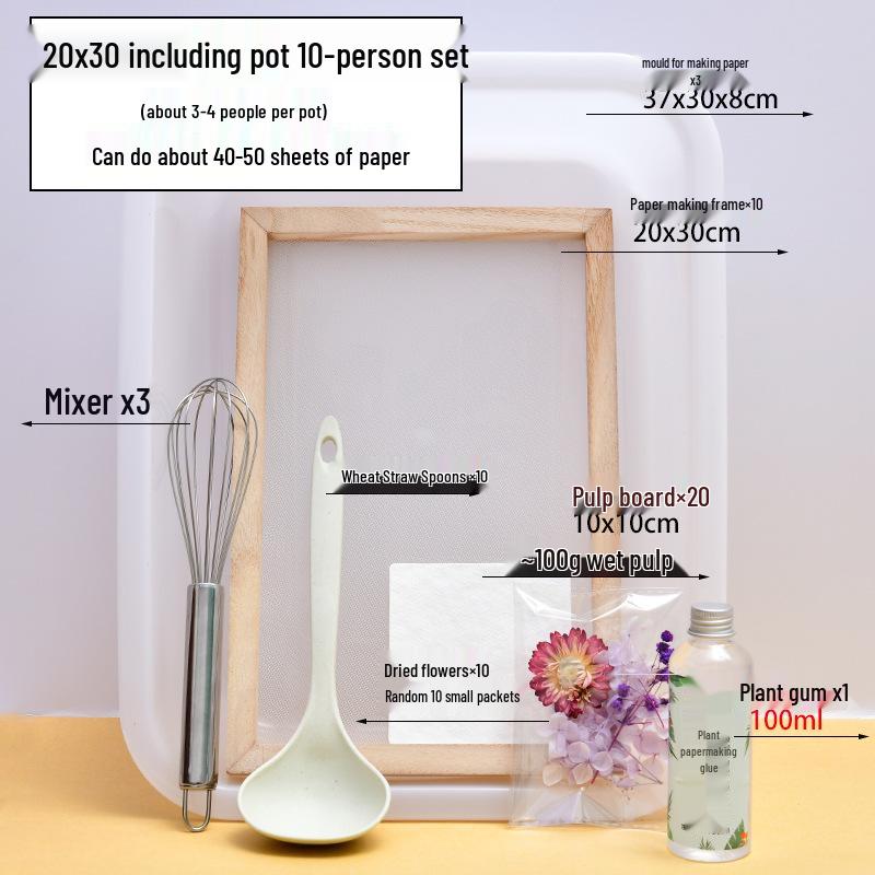 Pine Wood DIY Papermaking Frame for Children - Handmade Pulp Painting Net