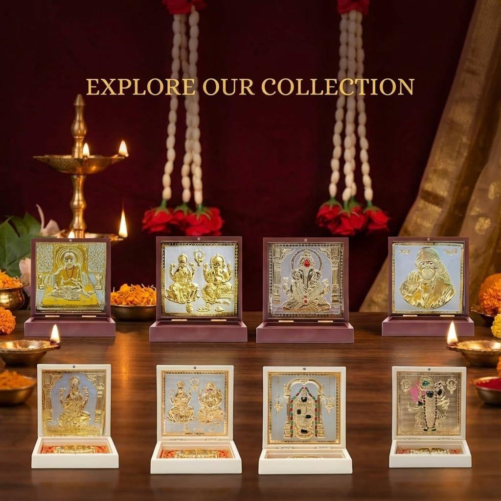 Lord Gold Plated Balaji Pocket Temple for Pooja Room | Venkateshwar Swami