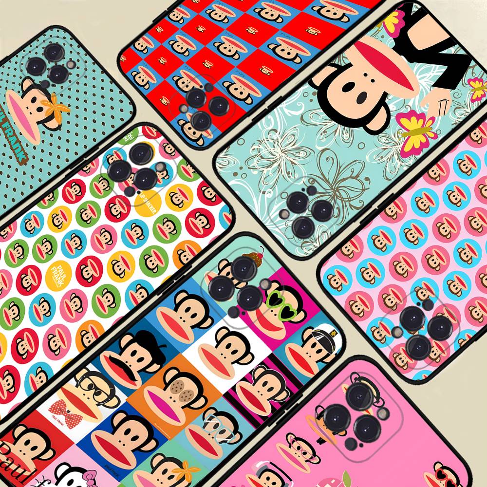 Fashion Logo P-Paul F-Frank Black Soft Phone Case For IPhone 16 15 14 13 11 12 17 Pro Max Mini Plus