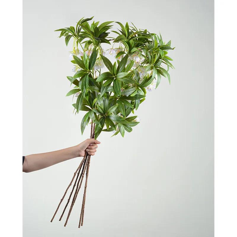 4Pcs Fake Green Plants of Banyan Leaves Home Decoration Artificial Plants Garden Wedding Landscape Background Flower Arrangement