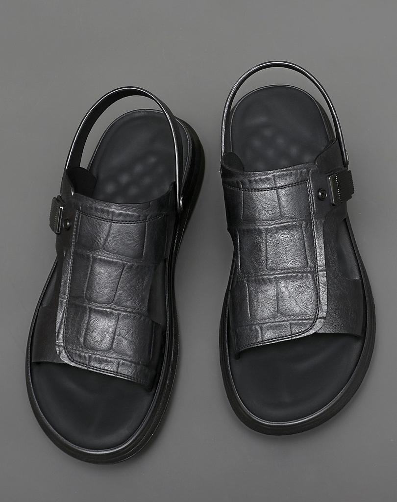 Fashion Genuine Leather Men Sandals Male Summer Shoes Outdoor Casual Sandals Cowhide Beach Shoes Two Uses Men's Brown Sandals Slippers