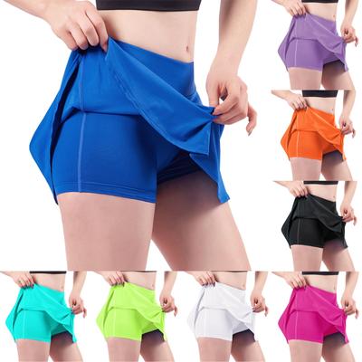 Damenrock, elastischer Yoga-Culottes für Damen, sportliche Shorts, leichte, hohe Taille, dünne, solide Jogginghose