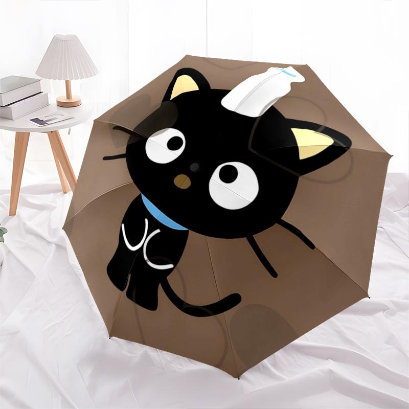 

1pc Automatic Opening/Closing Umbrella with Cute Cat Print - Portable Folding Design, 8-Bone Iron Frame, Outdoor, Ideal Gift for Fans, Travelers, Dail