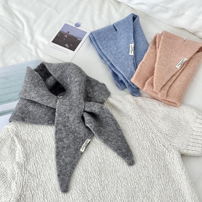 New Wool Knitted Knitted Scarf Multi-Functional Warm Triangular Scarf Women Headscarf Winter Warm Knitting Neckerchief Hair Wrap