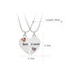 2Pcs Fashion Jewelry Best Friends Heart Letter Pendant Necklaces