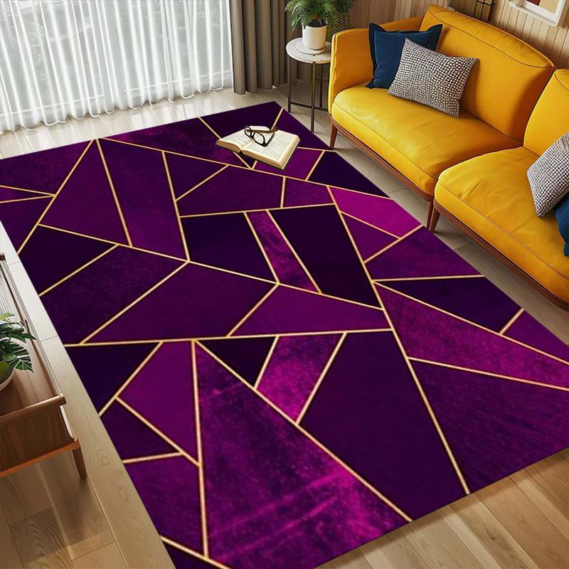 Purple Geometry Living Room Nonslip Area Rug Soft Carpet For Bedroom Game Playroom Sofa Office Home Decor Doormat Christmas Gift C9301952