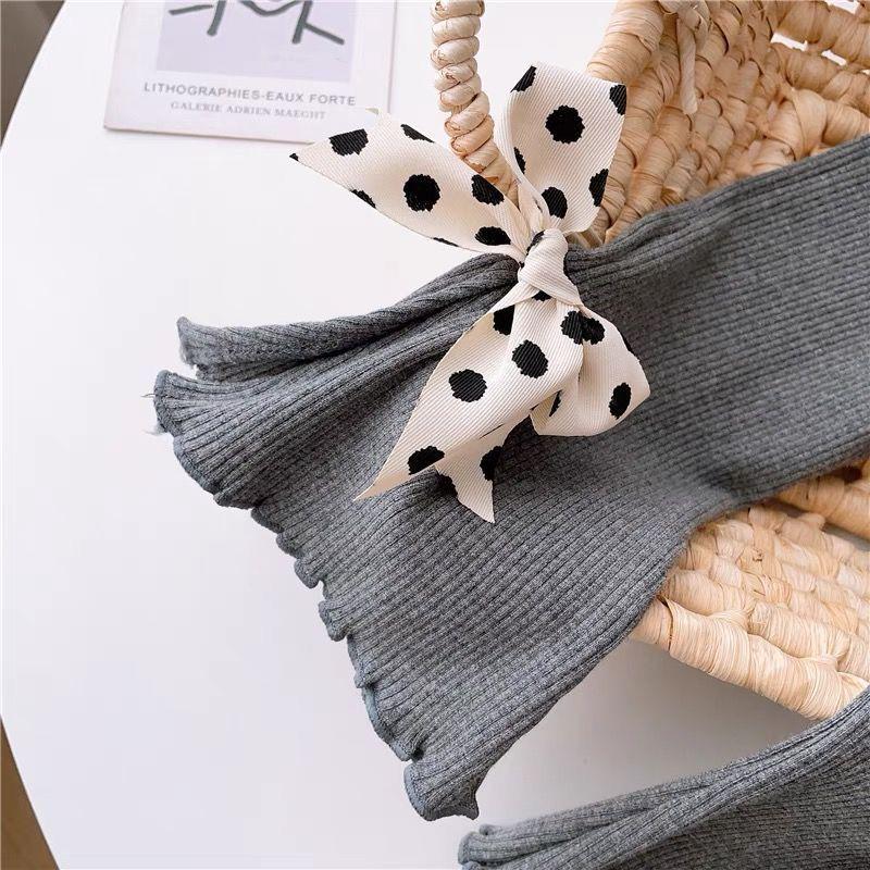 Girls' Cute Bow Flare Cropped Pants - Versatile & Comfortable for Spring/Summer